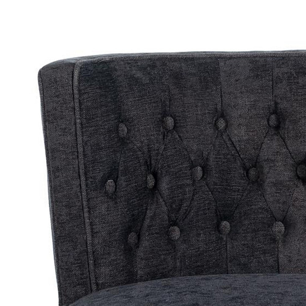 Cly Dining Side Chair Set of 2 Dark Gray Natural Brown Solid Wood BM326573