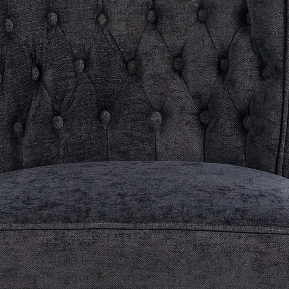 Cly Dining Side Chair Set of 2 Dark Gray Natural Brown Solid Wood BM326573