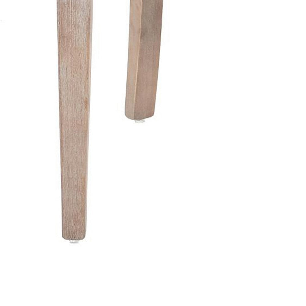 Cly Dining Side Chair Set of 2 Dark Gray Natural Brown Solid Wood BM326573