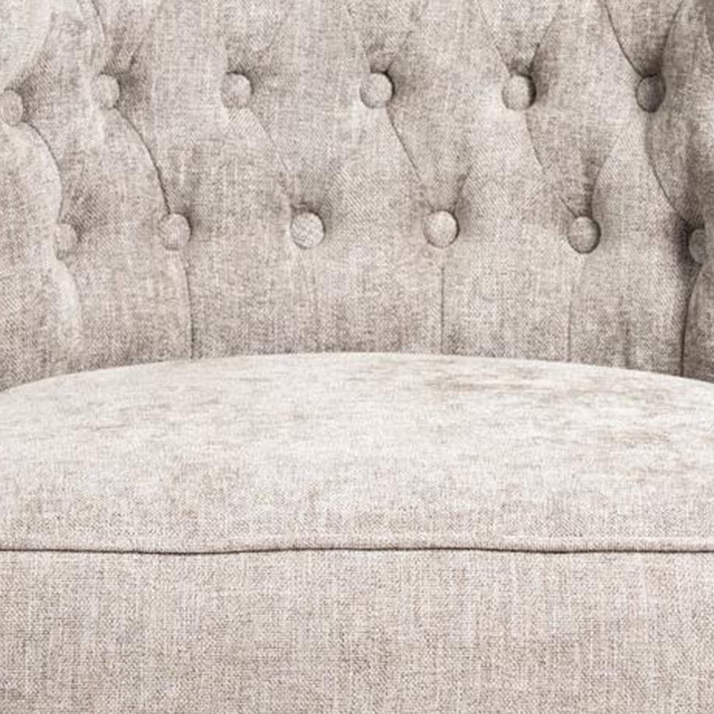 Cly Dining Side Chair Set of 2 Light Gray Fabric Brown Solid Wood BM326574