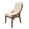 Ale Dining Side Chair Set of 2 Ivory Fabric Natural Brown Pine Wood BM326578
