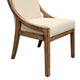 Ale Dining Side Chair Set of 2 Ivory Fabric Natural Brown Pine Wood BM326578