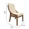 Ale Dining Side Chair Set of 2 Ivory Fabric Natural Brown Pine Wood BM326578