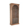 Ary Curio Cabinet, Arch Iron Mesh Door, 93 Inch Tall, Brown Pine Wood