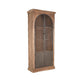 Ary Curio Cabinet, Arch Iron Mesh Door, 93 Inch Tall, Brown Pine Wood