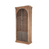 Ary Curio Cabinet Arch Iron Mesh Door 93 Inch Tall Brown Pine Wood BM326581
