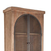 Ary Curio Cabinet Arch Iron Mesh Door 93 Inch Tall Brown Pine Wood BM326581