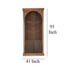 Ary Curio Cabinet Arch Iron Mesh Door 93 Inch Tall Brown Pine Wood BM326581