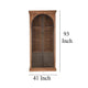 Ary Curio Cabinet Arch Iron Mesh Door 93 Inch Tall Brown Pine Wood BM326581