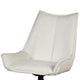 Amyra Swivel Accent Side Chair White Fabric Modern Black Iron Frame BM326582
