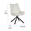 Amyra Swivel Accent Side Chair White Fabric Modern Black Iron Frame BM326582