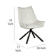 Amyra Swivel Accent Side Chair White Fabric Modern Black Iron Frame BM326582