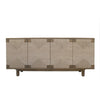 Augy Accent Cabinet Console, 4 Doors, Gray and Brown Pine Wood, 77"