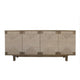 Augy Accent Cabinet Console, 4 Doors, Gray and Brown Pine Wood, 77"