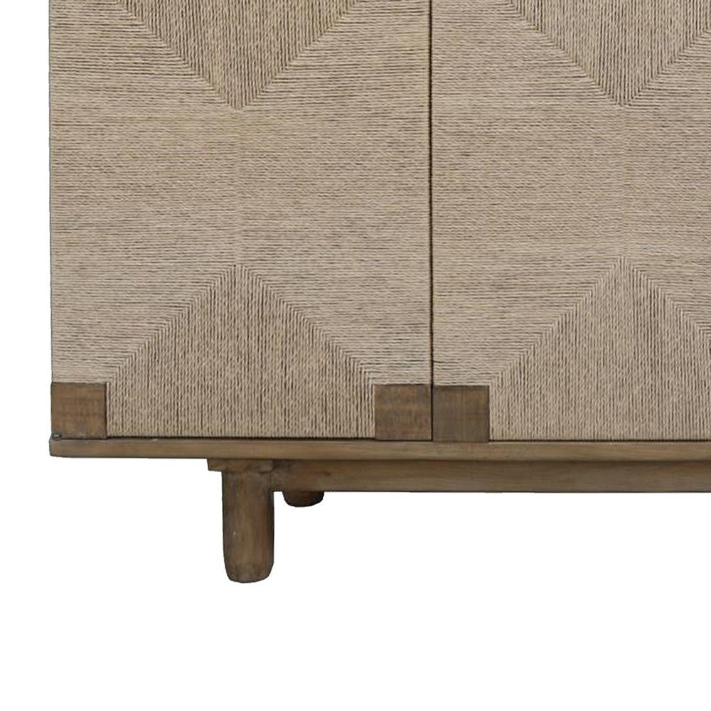 Augy Accent Cabinet Console 4 Doors Gray and Brown Pine Wood 77’’ BM326584