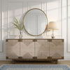 Augy Accent Cabinet Console, 4 Doors, Gray and Brown Pine Wood, 77"