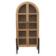 Bely Tall Curio Cabinet, Arch Accent Glass Doors, Black, Brown 83"