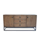 Wery Sideboard Cabinet Console 2 Doors Iron 65 Inch Natural Brown BM326587