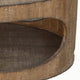 Roki Coffee Table w Shelf and 55’’ Natural Brown Pine Wood Oval Top BM326588