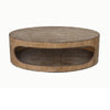 Roki Coffee Table w Shelf and 55" Natural Brown Pine Wood Oval Top