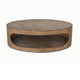 Roki Coffee Table w Shelf and 55" Natural Brown Pine Wood Oval Top