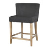 Cly Counter Stool Chair Soft Dark Gray Fabric Graywash Solid Wood BM326592