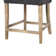 Cly Counter Stool Chair Soft Dark Gray Fabric Graywash Solid Wood BM326592