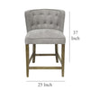 Cly Counter Stool Chair Soft Light Gray Fabric Graywash Solid Wood BM326593