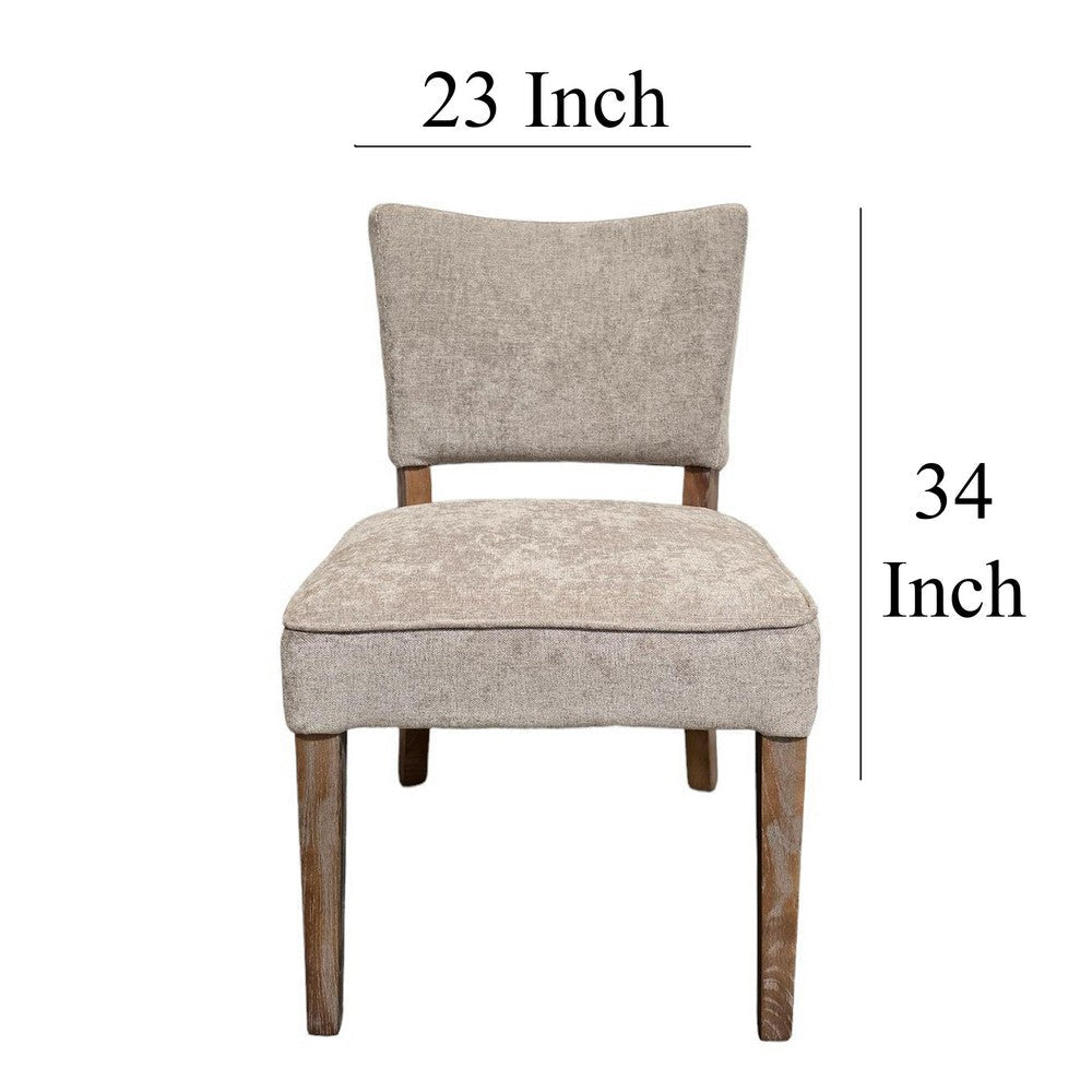 Rea Dining Side Chair Set of 2 Taupe Graywash Oak Wood 21’’ BM326596