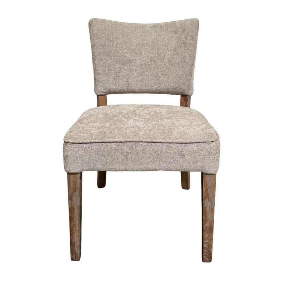 Rea Dining Side Chair, Set of 2, Taupe, Graywash Oak Wood, 21"