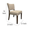 Rea Dining Side Chair 2 Pc Beige Upholstery Oak Brown Wood 21’’ BM326598