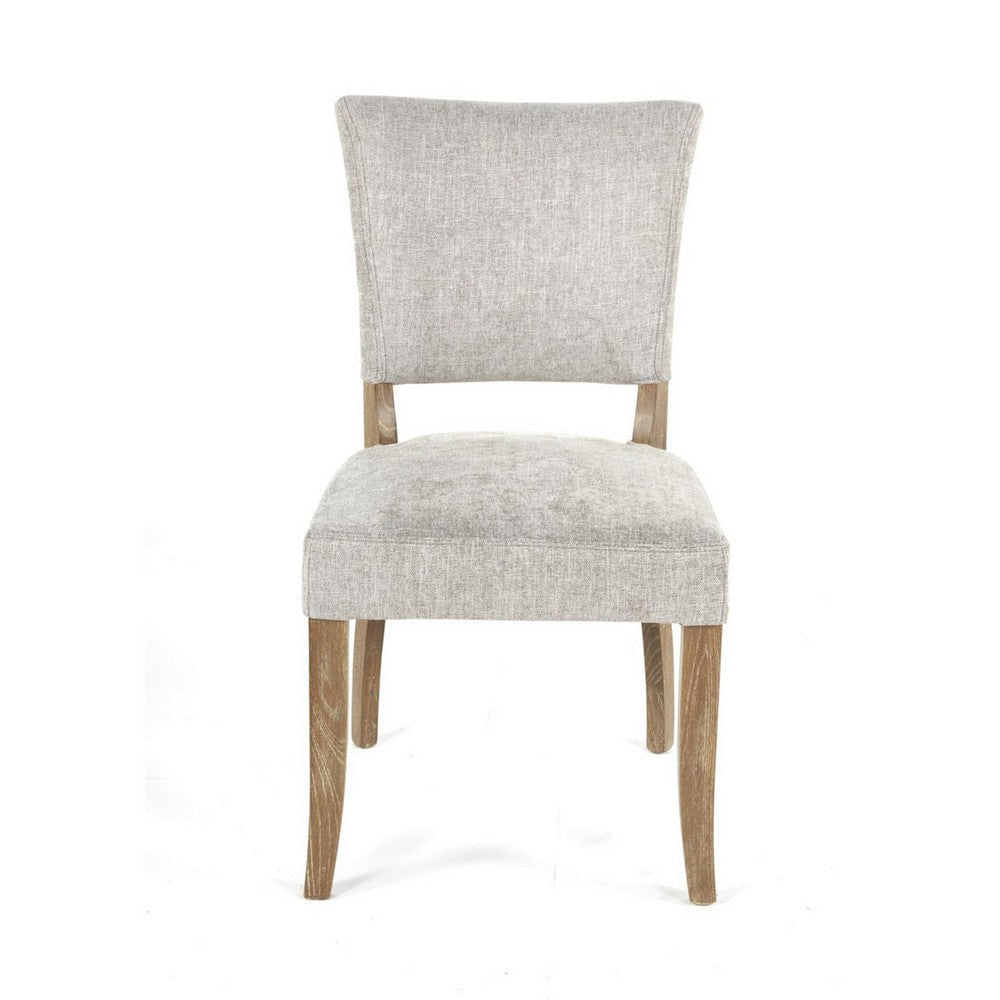 Ryna Dining Side Chair 2 Pc Light Gray Upholstery Washed Oak 20’’ BM326599