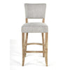 Ryna Bar Stool Chair Light Gray Upholstery Washed Oak Wood 42’’ BM326601