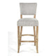 Ryna Bar Stool Chair Light Gray Upholstery Washed Oak Wood 42’’ BM326601