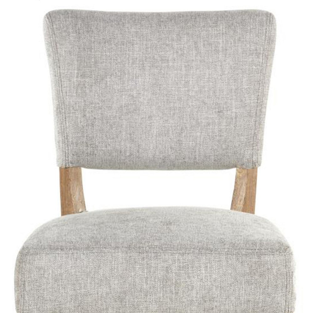 Ryna Bar Stool Chair Light Gray Upholstery Washed Oak Wood 42’’ BM326601