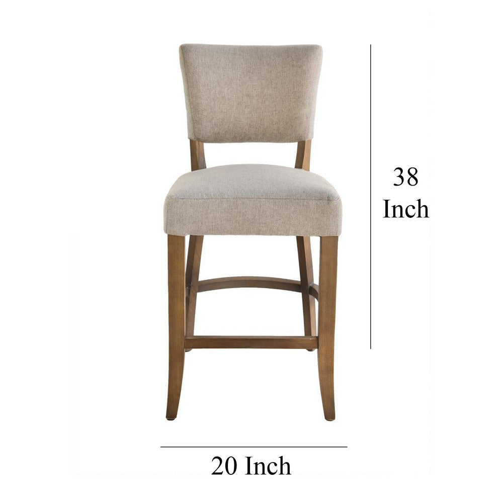 Ryna Counter Stool Chair Light Gray Upholstery Oak Wood 42’’ BM326602