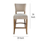 Ryna Counter Stool Chair Light Gray Upholstery Oak Wood 42’’ BM326602