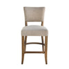 Ryna Counter Stool Chair, Light Gray Upholstery, Oak Wood, 42"