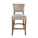 Ryna Counter Stool Chair, Light Gray Upholstery, Oak Wood, 42"