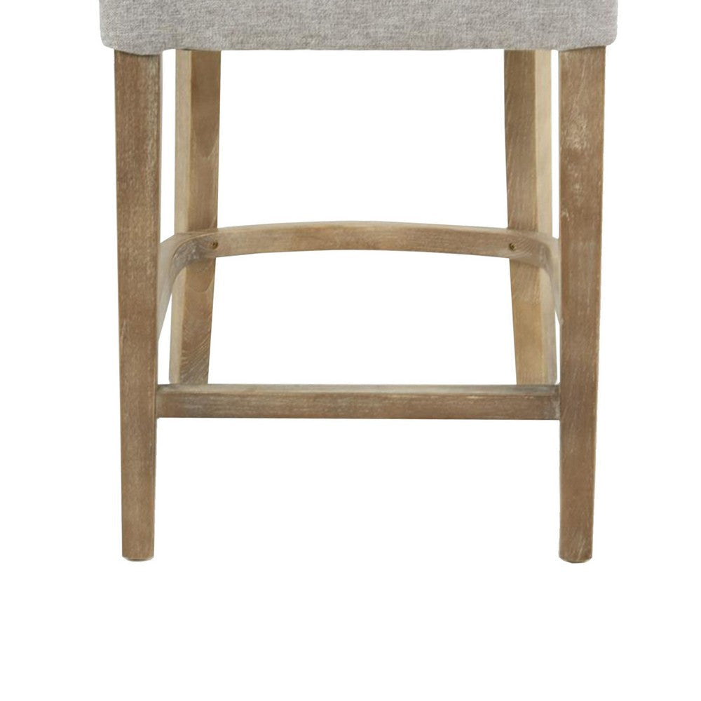 Rea Counter Stool Chair Light Gray Upholstery Oak Wood 41’’ BM326604