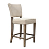 Rea Counter Stool Chair, Beige Upholstery, Graywash Oak Wood, 41"