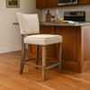 Rea Counter Stool Chair, Beige Upholstery, Graywash Oak Wood, 41"