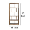 Neya Etagere Bookshelf Brick Bond Racks Brown Pine Wood 85’’ BM326607