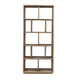Neya Etagere Bookshelf, Brick Bond Racks, Brown Pine Wood, 85"