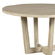 Lasa Dining Table 54’’ Round Pine Wood Top Whitewash Cross Base BM326609