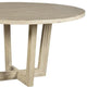 Lasa Dining Table 54’’ Round Pine Wood Top Whitewash Cross Base BM326609