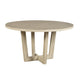 Lasa Dining Table, 54" Round Pine Wood Top, Whitewash Cross Base