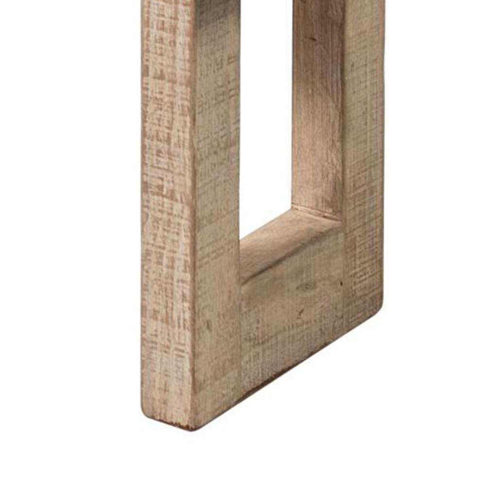 Fini Dining Bench 64 Inch Pine Wood Frame Sled Base Whitewash Brown BM326611