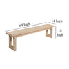 Fini Dining Bench 64 Inch Pine Wood Frame Sled Base Whitewash Brown BM326611