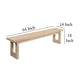 Fini Dining Bench 64 Inch Pine Wood Frame Sled Base Whitewash Brown BM326611